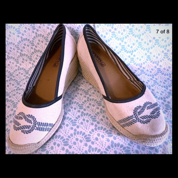 Sperry Shoes - Sperry Top Sider Nautical Rope Wedge Shoe Size 7